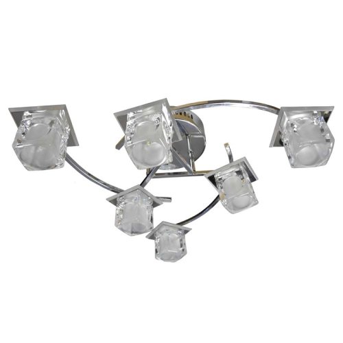 Люстра потолочная шестирожковая Мелодия Света Е27 Хром картинка 